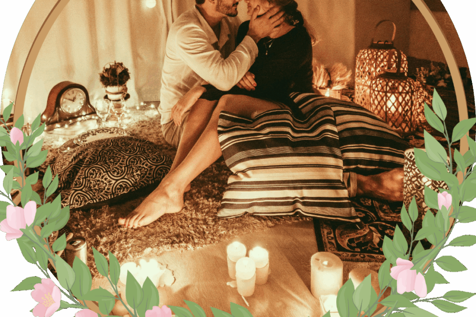 couple anniversary ritual with lit candles tantra