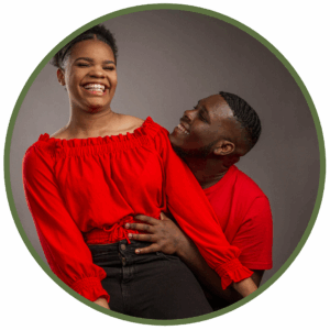 Black couple smiling