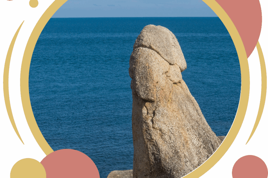 penis shaped Grandfather rock in Koh Samui , Thailand