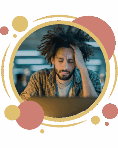 stressed man at computer