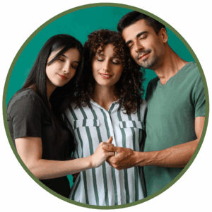 non-monogamous lovers holding hands