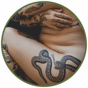 tattooed body with snake