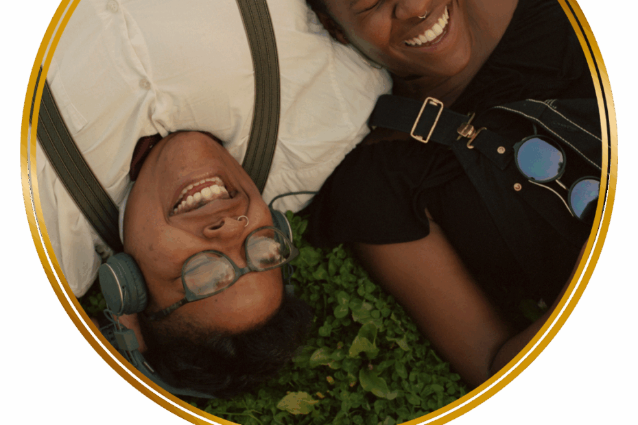 friends laughing together pleasure and joy