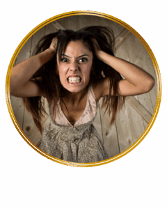 angry woman pulling hair