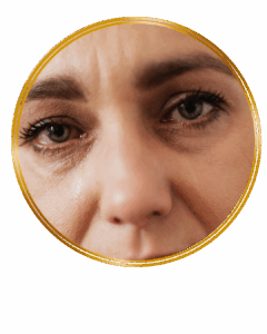 teary eyes looking at camera