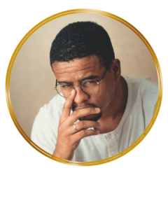 distressed guy touching his face