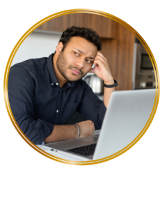 man thinking and looking away