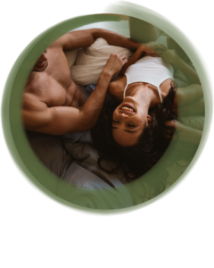 couple being playful in bed