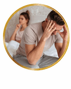 stressed couple looking worried