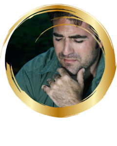 white man looking sad and holding his chin