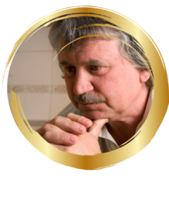 mature man looking worried