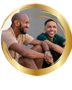 two men being frinds having a nice time