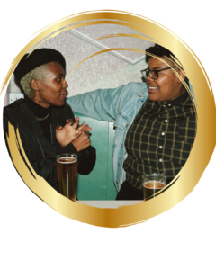 friends sharing a beer and talking together