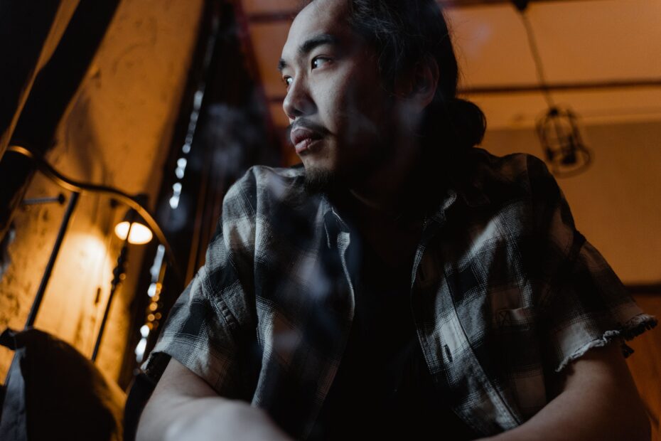 worried asian man