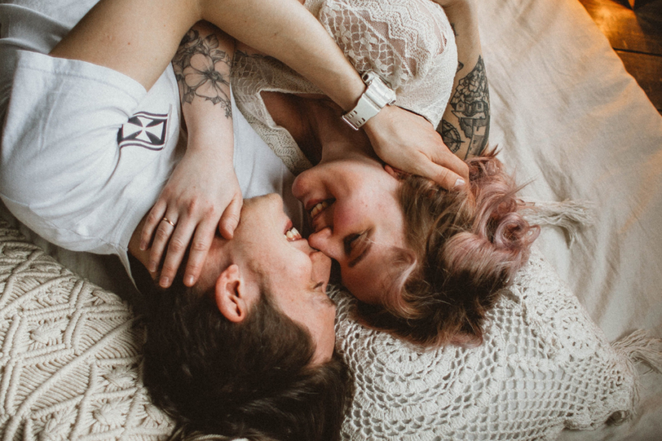 couple in bed snuggling