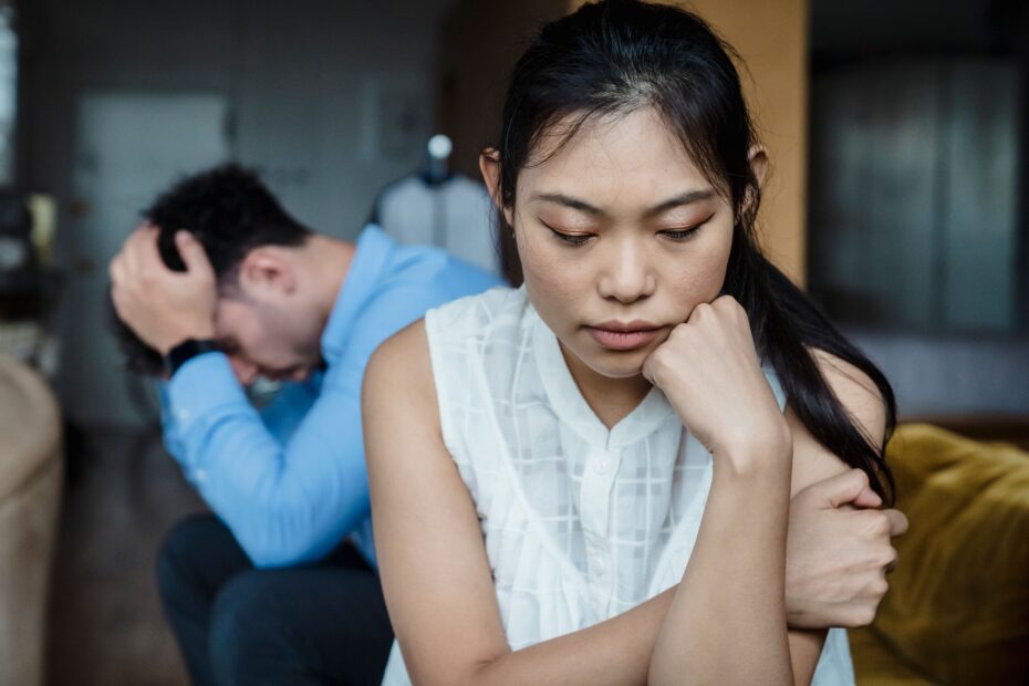 couple looking distressed from argument
